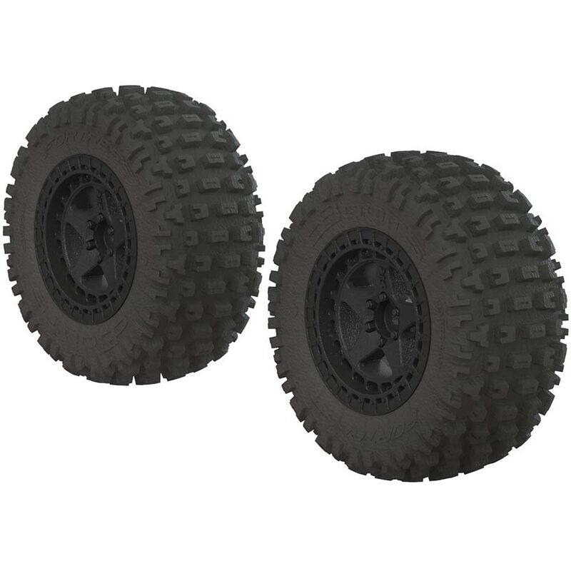 Arrma dBooots Fortress SC Tire Set Glued Black (2)