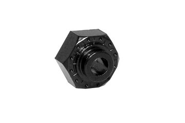 Cubo hexagonal de aluminio axial de 12 mm (negro) (4)