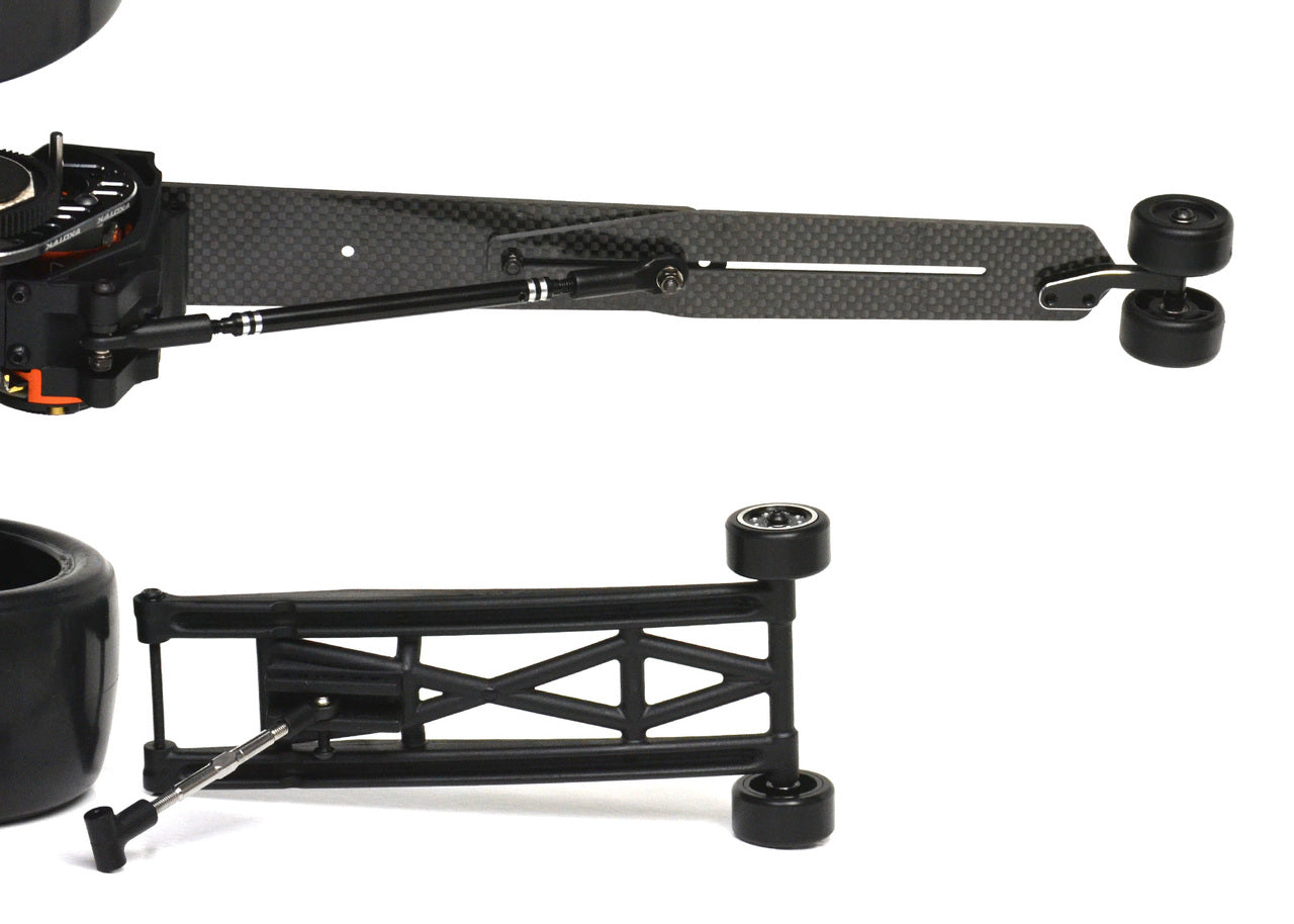 Exotek TLR 22S Drag Carbon Adjustable Flat Wheelie Bar (Single Wheel)