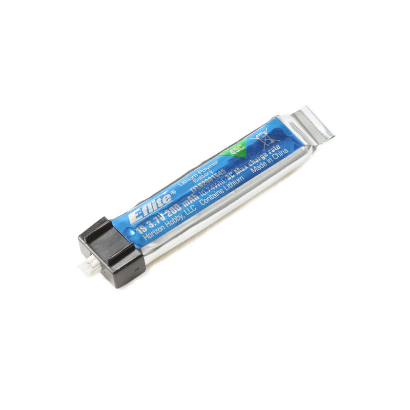 E-flite 200mAh 1S 3.7V 45C LiPo Battery: PH 1.5 (Ultra Micro) *REORD SPMX210S50*