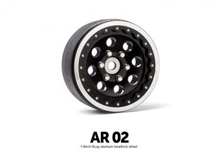 Gmade 70354 AR02 1.9 6 Lug Aluminum Beadlock Wheels (2) *Archived