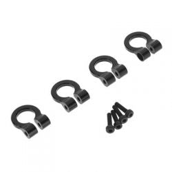 Hot Racing ACC80801 1/10 Scale Aluminum Black Tow Shackle D-Rings (4)