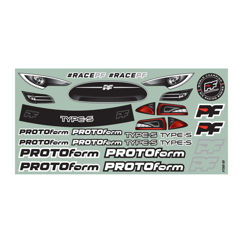 Protoform 1/10 Type-S Light Weight Clear Body: 190mm Touring Car