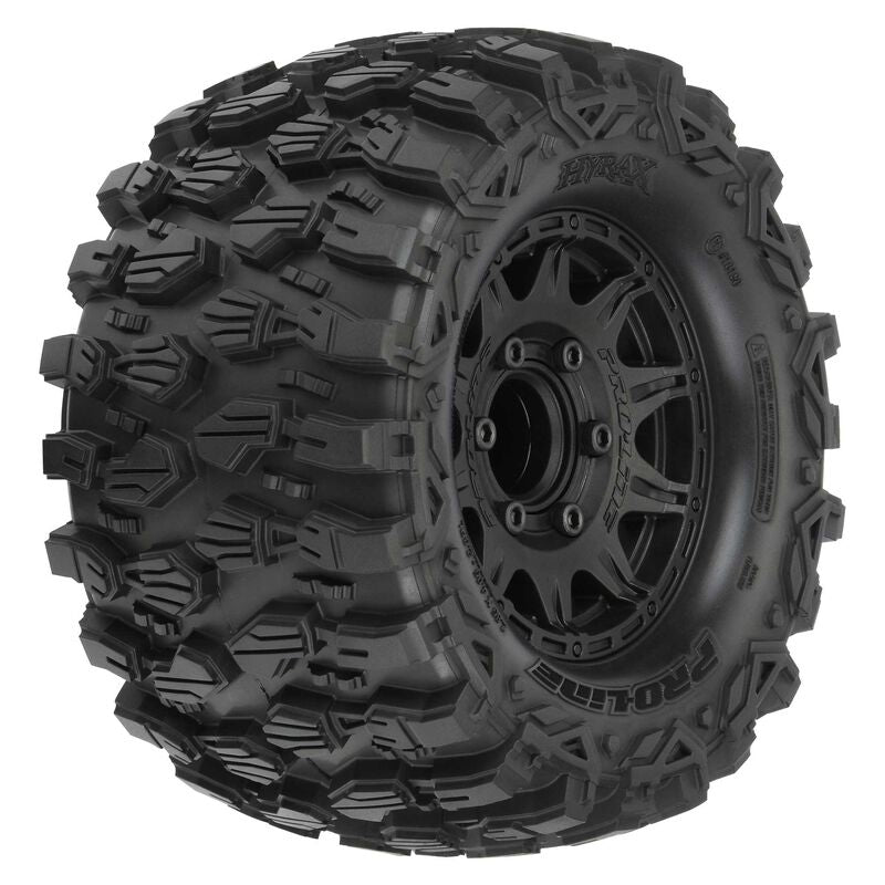 Pro-Line 1/10 Hyrax Front/Rear 2.8" MT Tires Mounted 12mm Blk Raid (2)