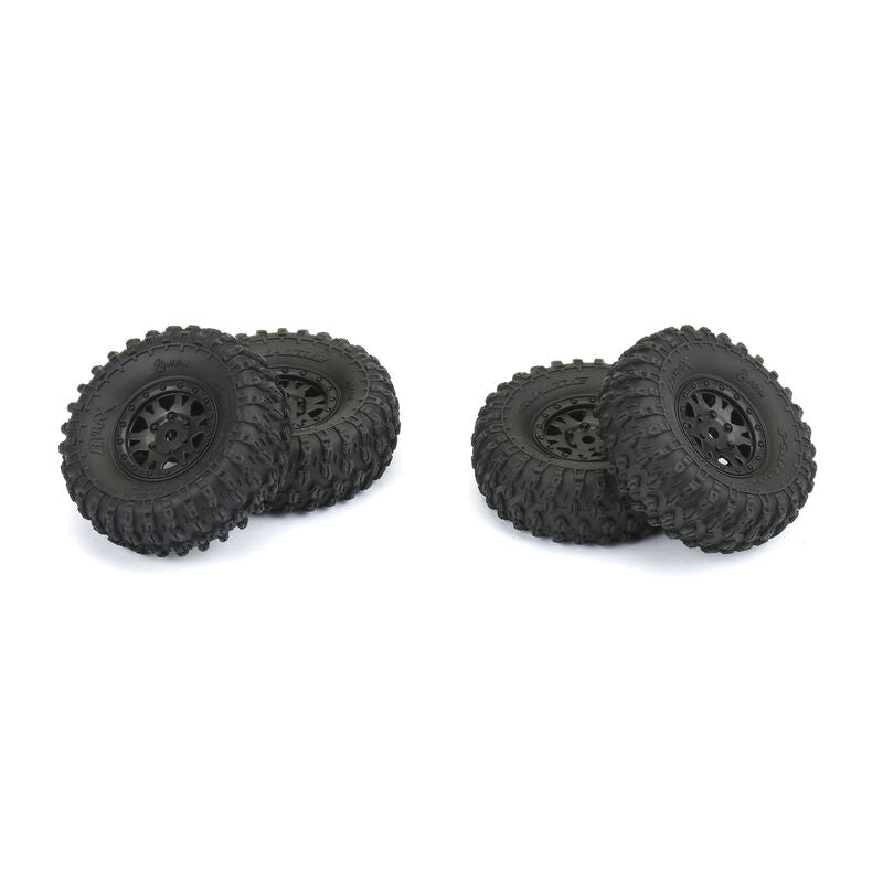 Pro-Line 1/24 Hyrax Front/Rear 1.0" Tires Mounted 7mm Black Impulse (4)