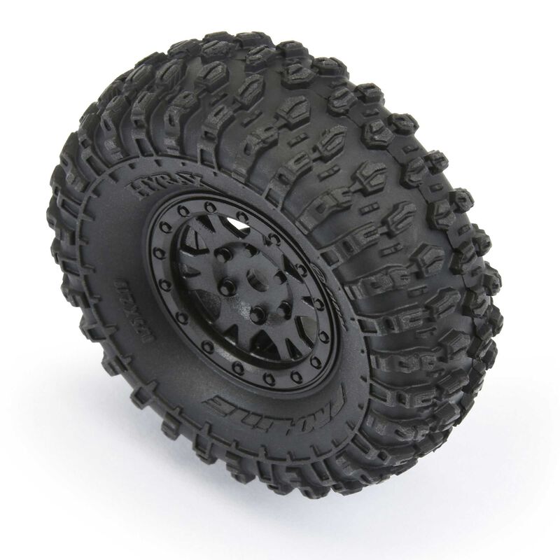 Pro-Line 1/24 Hyrax Front/Rear 1.0" Tires Mounted 7mm Black Impulse (4)