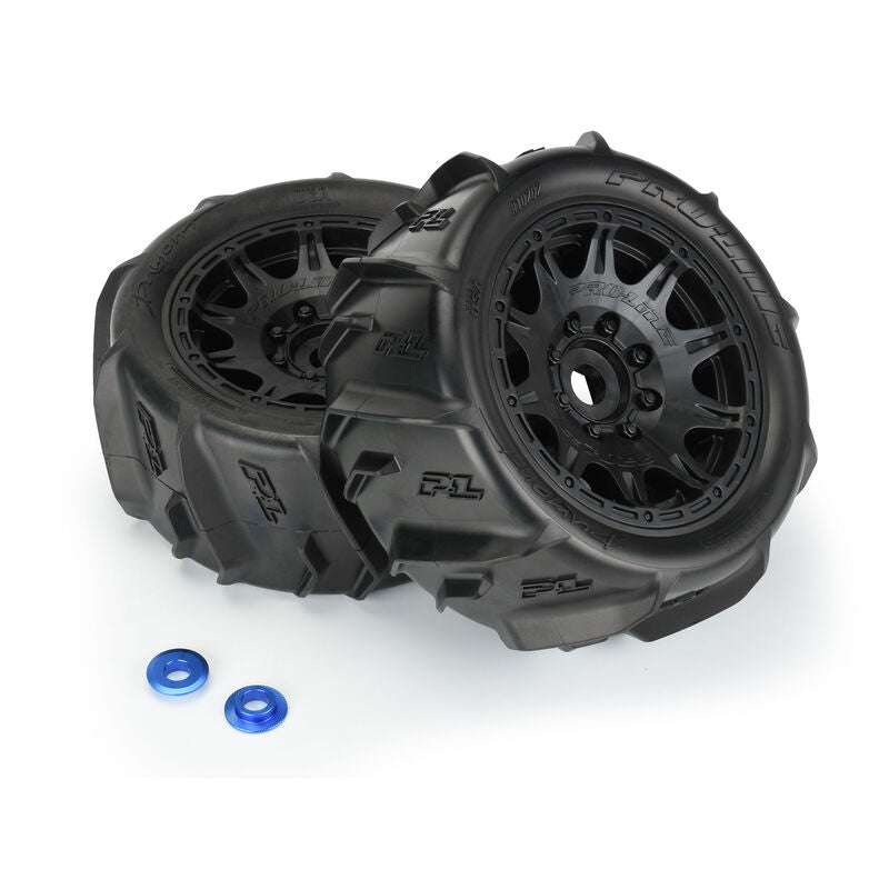Pro-Line 1/6 Dumont Sand/Snow Tires F/R 5.7" Tires MTD 24mm Black Raid (2)