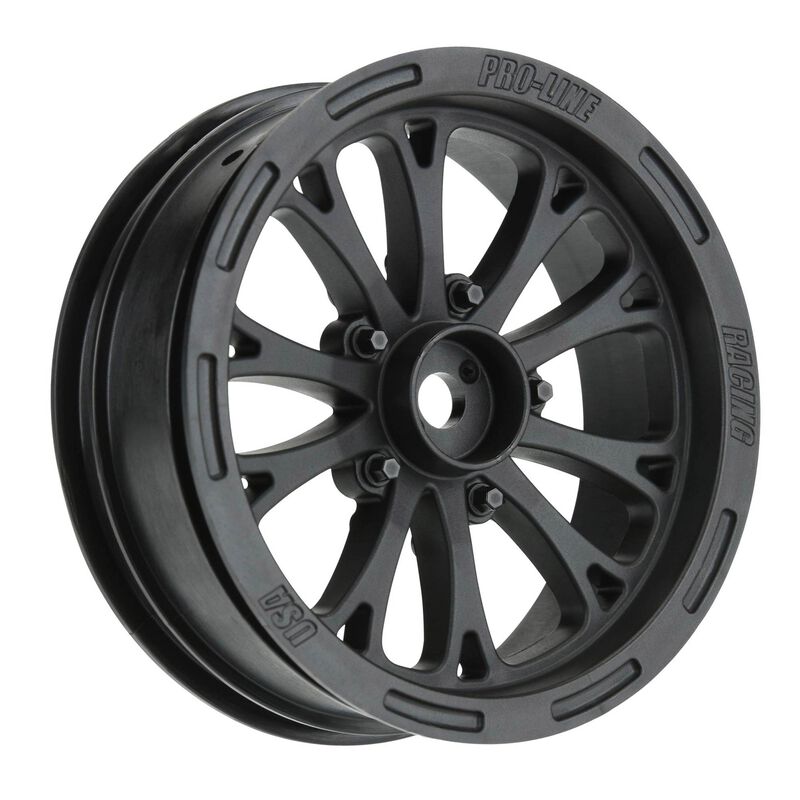 Pro-Line 2WD Pomona Drag Spec 2.2" Front Drag Racing Wheels (2) w/12mm Hex (Black) *Clearance