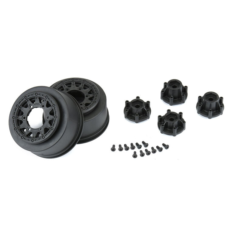 Pro-Line 1/10 Raid Front/Rear 2.2"/3.0" 12mm Short Course Wheels (2) Black