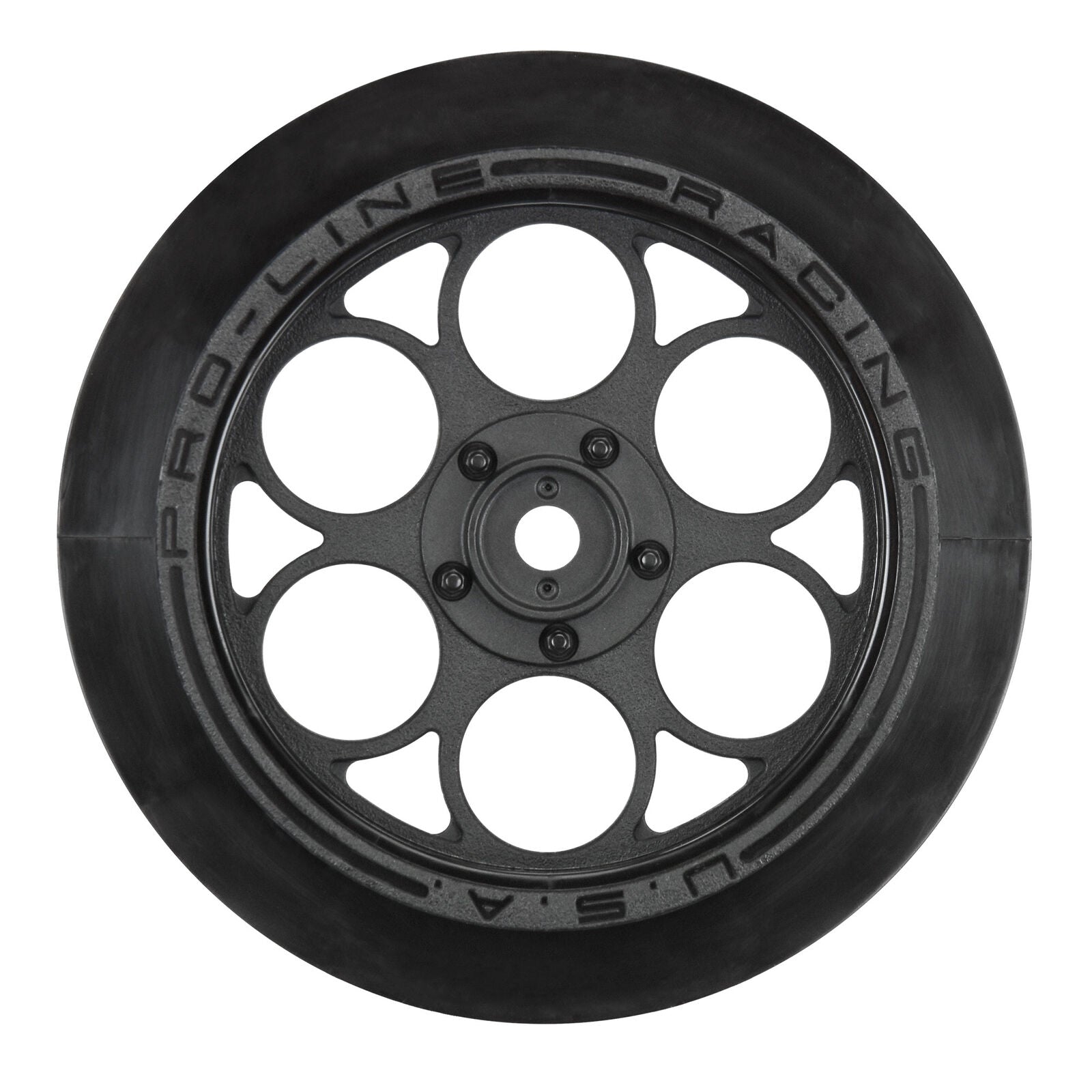 Ruedas delanteras Pro-Line Showtime Drag Racing con hexágono de 12 mm (negro) (2)