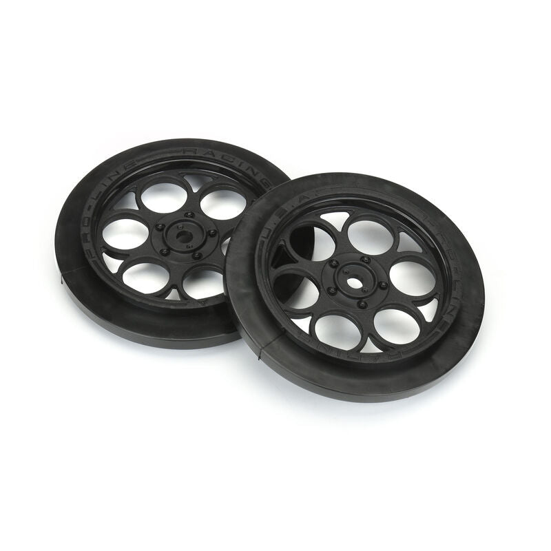 Ruedas delanteras Pro-Line Showtime Drag Racing con hexágono de 12 mm (negro) (2)