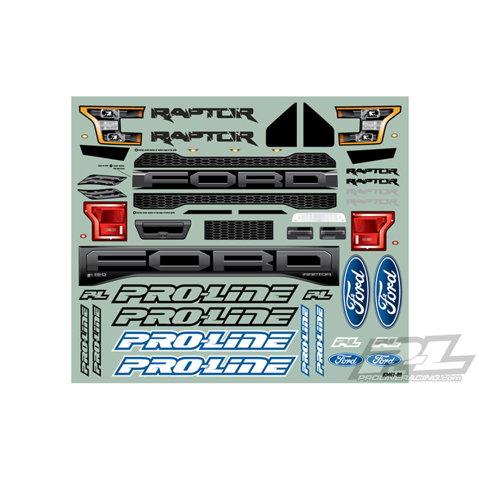 Pro-Line 1/10 2017 Ford F-150 Raptor True Scale Clear Body: Short Course