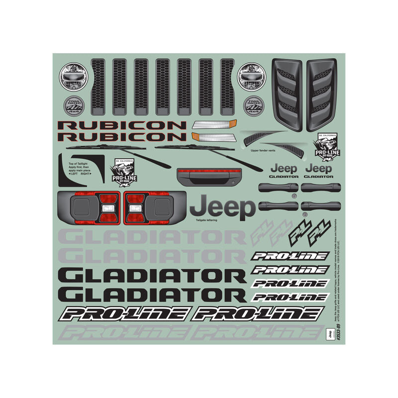 Pro-Line C1/5 Pre-Cut Jeep Gladiator Rubicon Clear Body: X-MAXX