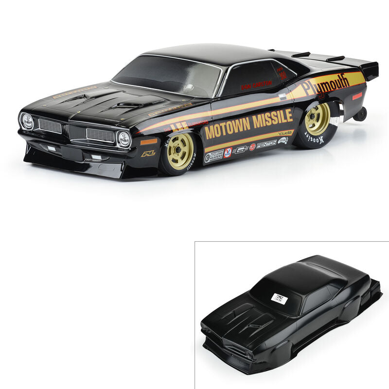 Pro-Line 1/10 1972 Plymouth Barracuda Motown Missile Cuerpo negro: Drag Car 