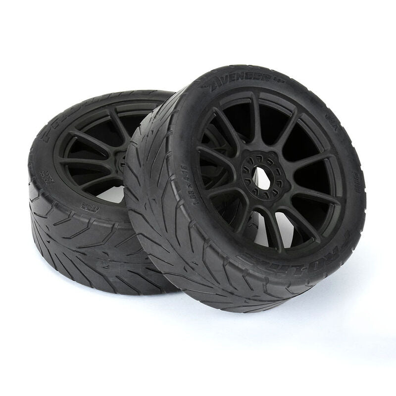 Pro-Line 1/8 Avenger HP BELTED S3 Fr/Rr Buggy Tires Mounted 17mm Black (2)