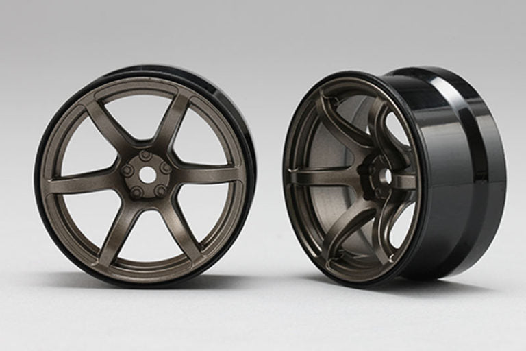 Yokomo 12mm Hex Racing Performer High Traction RWD Drift Wheels (Titanium) (2) (6mm Offset) *Archived