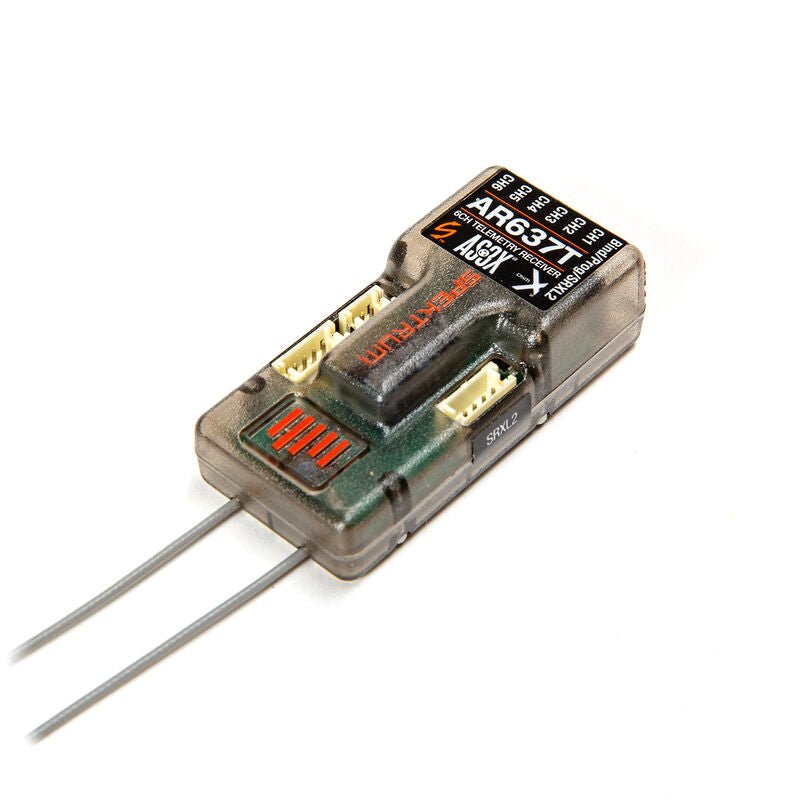Receptor de telemetría Spektrum AR637T de 6 canales SAFE y AS3X 