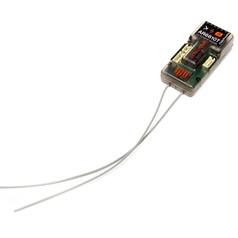 Spektrum RC AR6610T DSMX Receptor de telemetría de 6 canales 