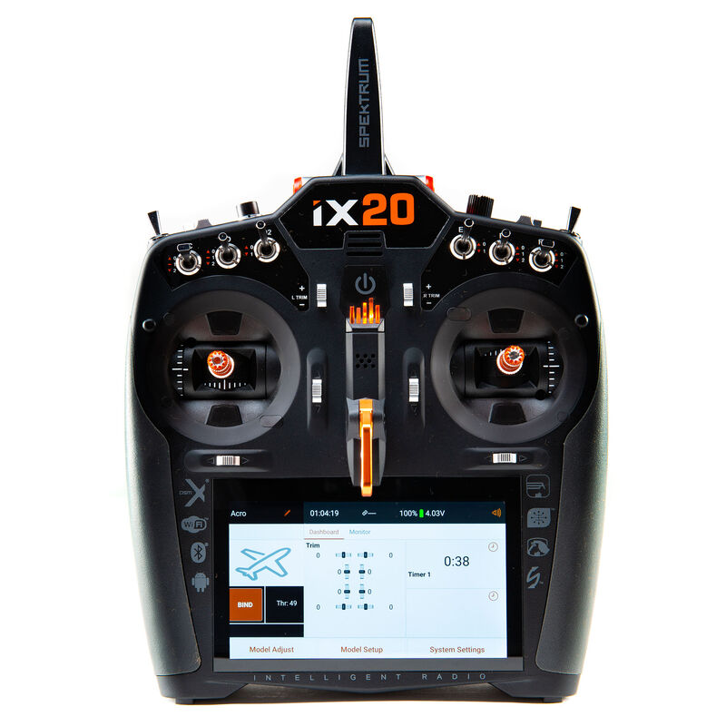 Solo transmisor Spektrum RC iX20 de 20 canales DSMX 