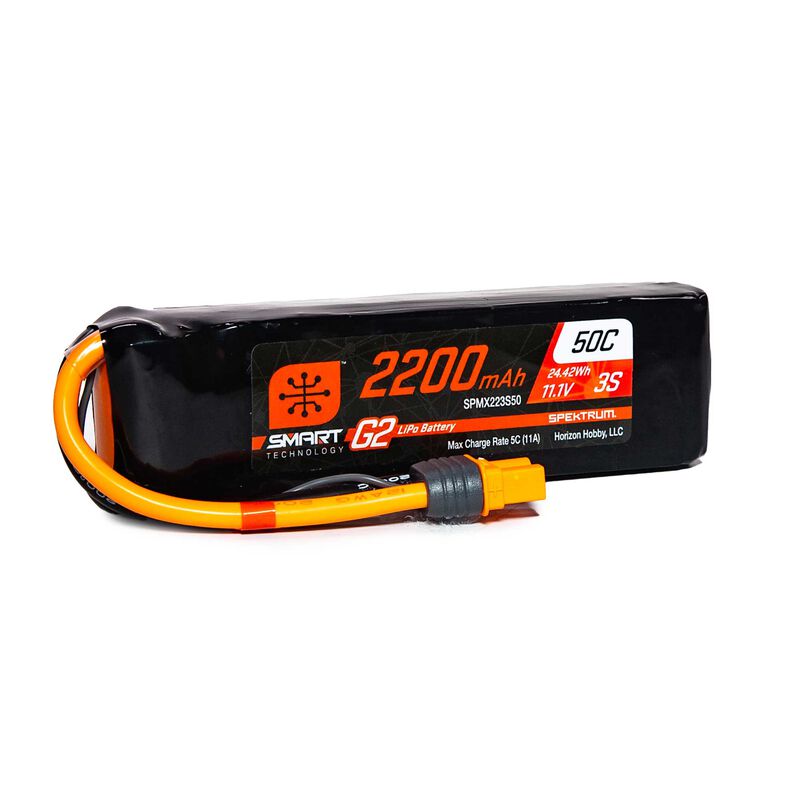 Batería Spektrum 11.1V 2200mAh 3S 50C Smart G2 LiPo: IC3 