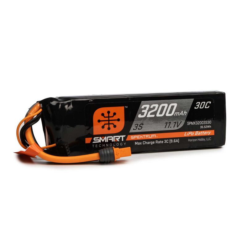 Spektrum RC 11.1V 3200mAh 3S 30C Smart LiPo Battery: IC3