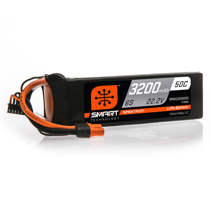 Spektrum RC 22.2V 3200mAh 6S 50C Smart LiPo Battery: IC5