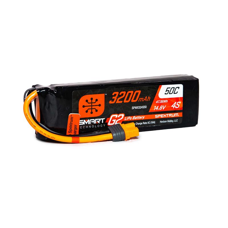 Batería Spektrum 14.8V 3200mAh 4S 50C Smart G2 LiPo: IC3