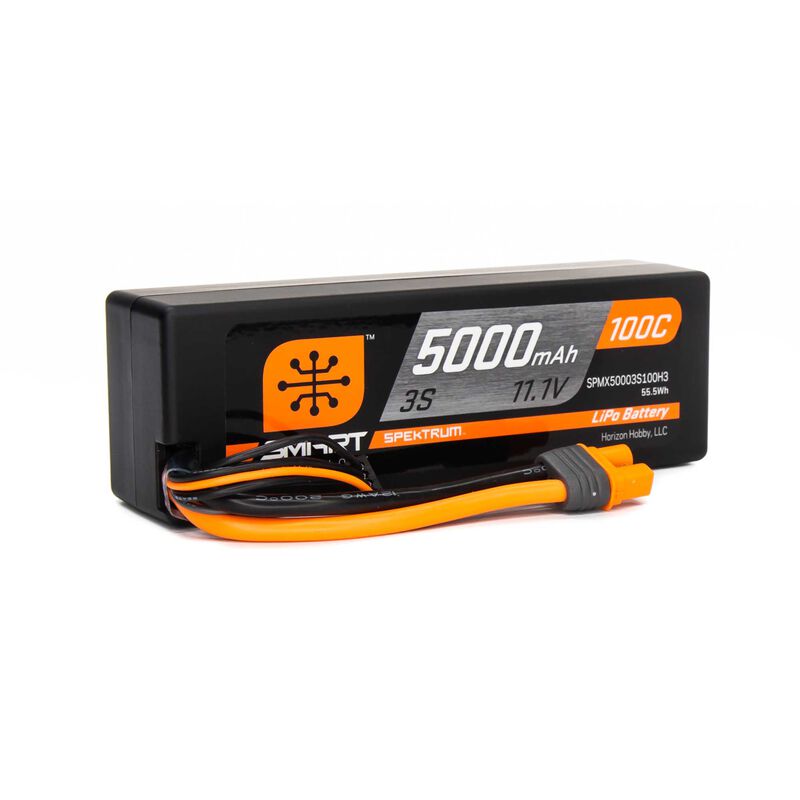 Spektrum RC 11.1V 5000mAh 3S 100C Smart Hardcase LiPo Battery: IC3 *CLEARANCE