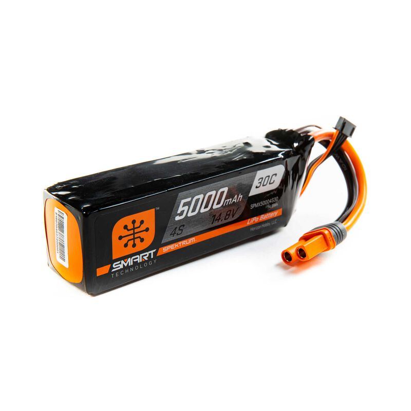Spektrum RC 14.8V 5000mAh 4S 30C Smart LiPo Battery: IC5