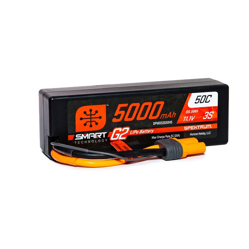 Batería Spektrum 11.1V 5000mAh 3S 50C Smart G2 Hardcase LiPo: IC5 