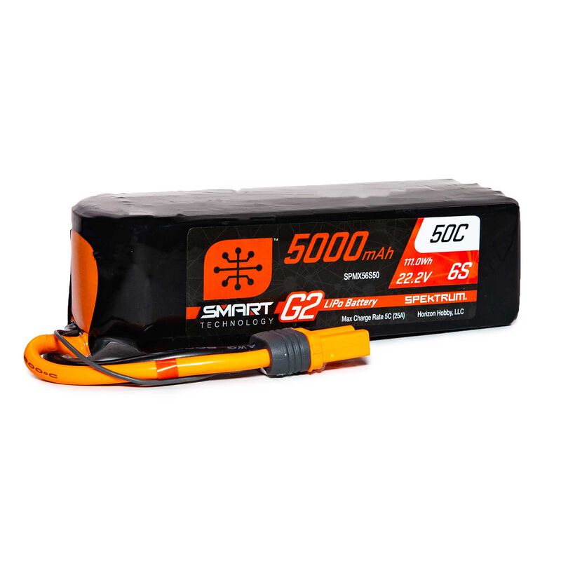 Batería Spektrum 22.2V 5000mAh 6S 50C Smart G2 LiPo: IC5