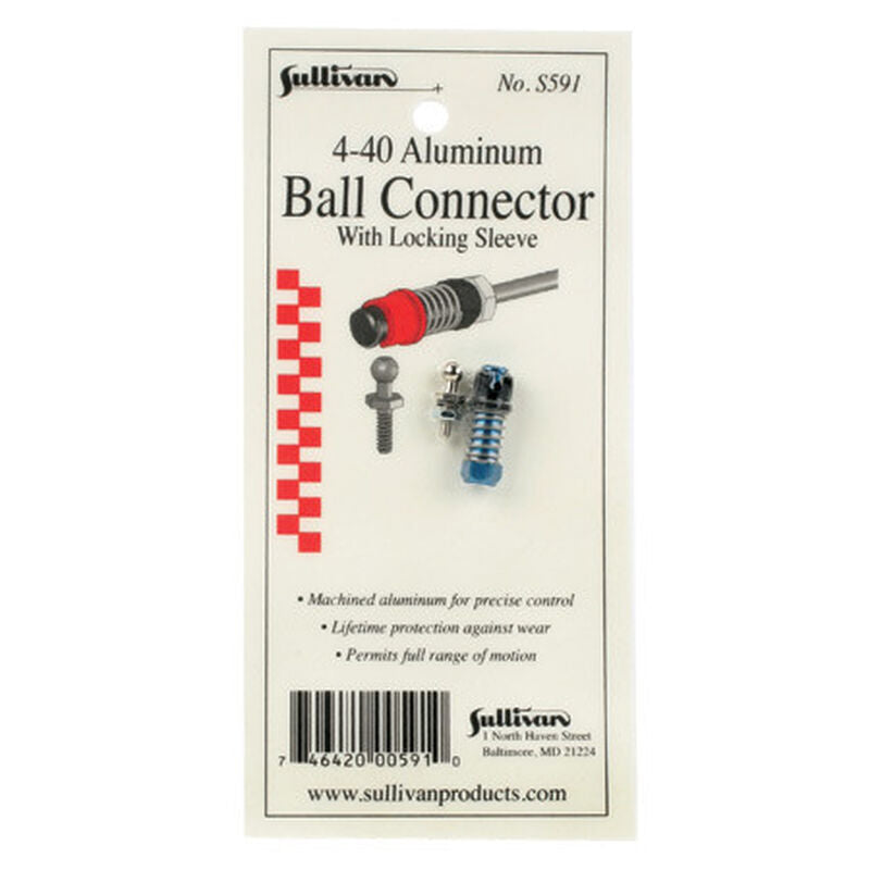 Eslabón de bola de aluminio Sullivan 4-40 con manguito de bloqueo (azul)