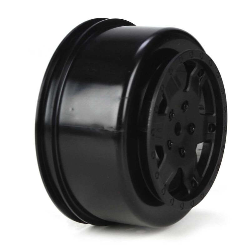 Team Losi Racing 1/10 Front/Rear SCT 2.2/3.0 Wheels, 12mm Hex, Black (2): 22 SCT *Clearance
