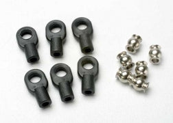 Traxxas Rod ends, small, with hollow balls (6) (for Revo steering linkage)