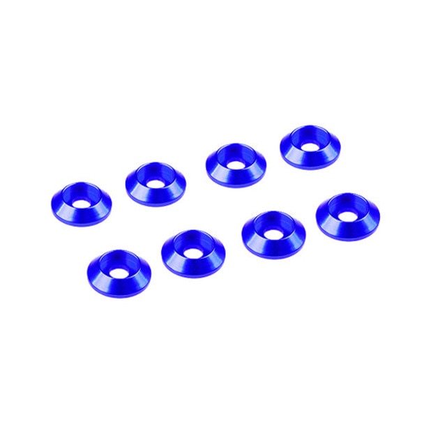 Ultimate Racing 3MM ALUMINUM CAP HEAD WASHER BLUE (8 PCS) *Discontinued