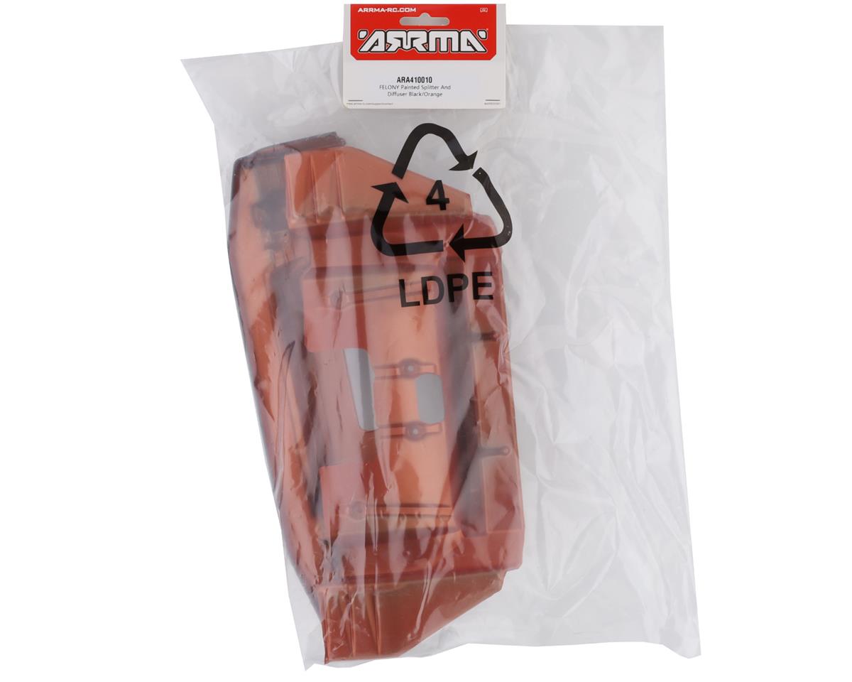 Arrma Felony 6s Painted Splitter & Diffuser: Black & Orange