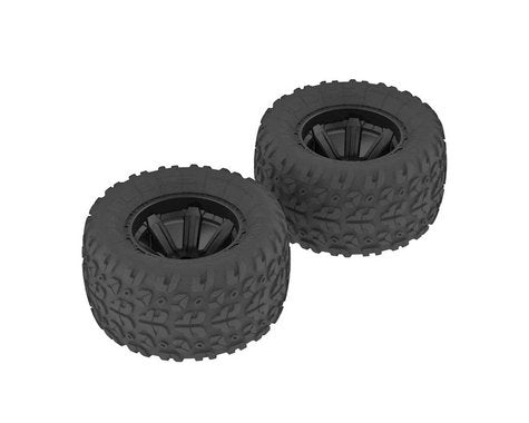 Arrma AR550014 Copperhead MT Tire/Wheel Glued Black (2) *Clearance