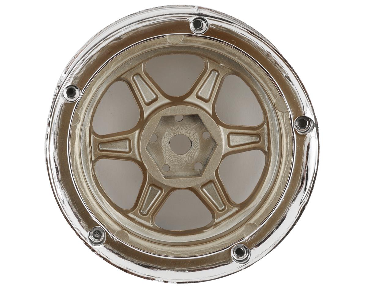 DS Racing Drift Element 6 Spoke Drift Wheels (Gold & Chrome w/Gold Rivets) (2) (Adjustable Offset) w/12mm Hex