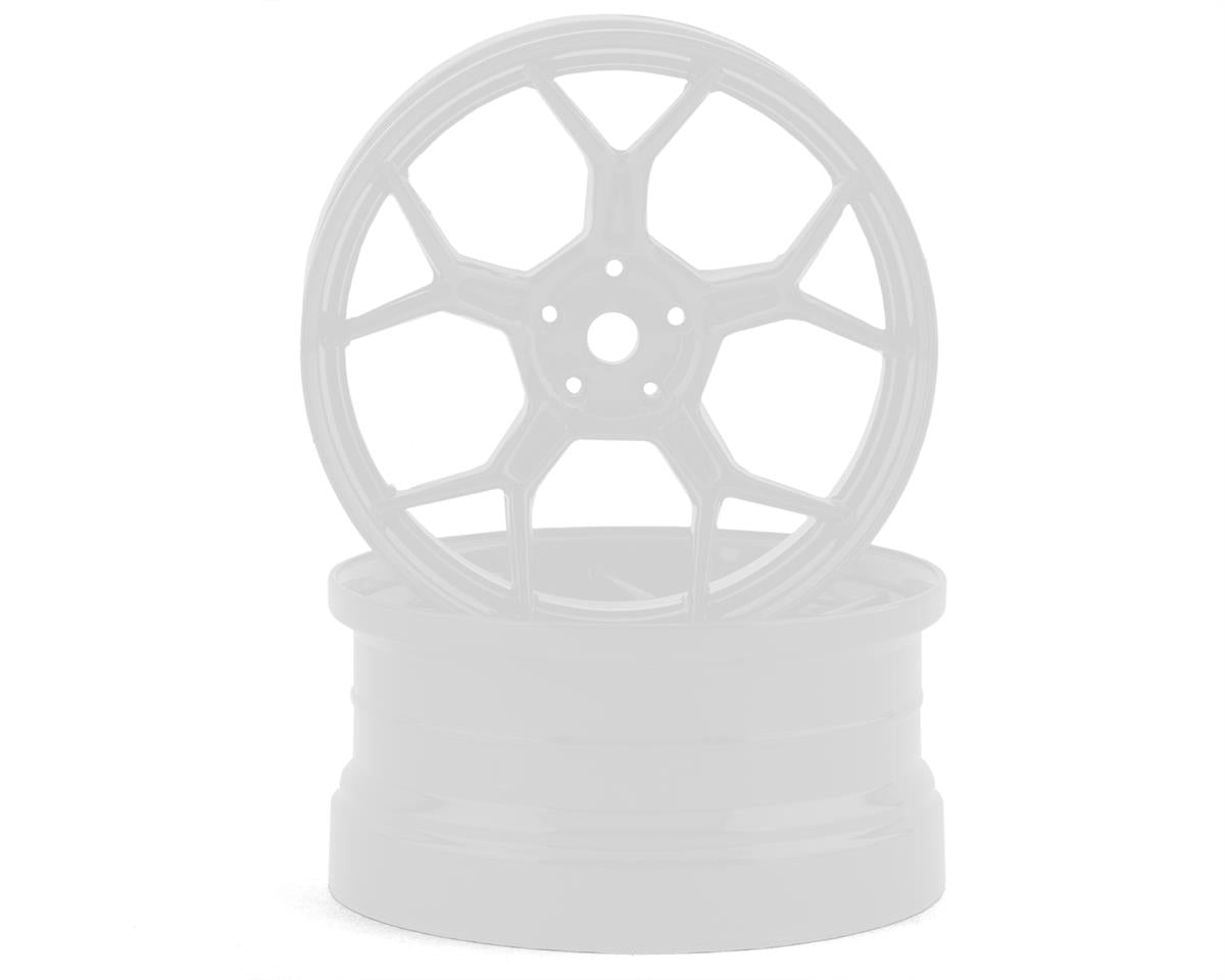 DS Racing Feathery Split Spoke Drift Rim (blanco de alto brillo) (2) (compensación de 6 mm) con hexágono de 12 mm