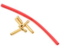 E-flite 4mm Gold Bullet Connector Set w/Heatshrink (3 Male/3 Female) *Archived