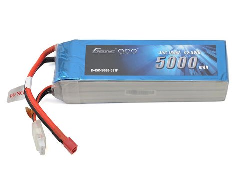 Gens Ace 18.5V 5000 Capacity 5S Voltage 45C LiPo, Deans *Archived