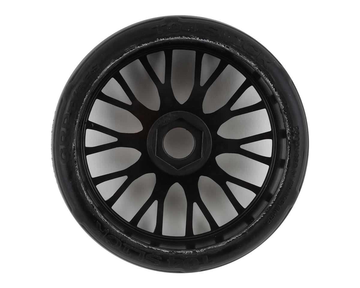 GRP GT - TO4 Slick Belted premontado 1/8 Buggy Tires (negro) (2) (XM5) con rueda FLEX