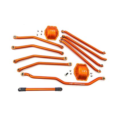 Hot Racing Aluminium Orange/Black Link Set Wraith/Ridgecrest *Discontinuado 