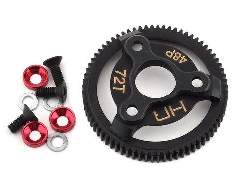Hot Racing Traxxas Hardened Steel 48p Spur Gear 72t, Red