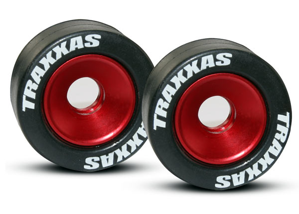 Traxxas Aluminum Wheelie Bar Wheels w/ Rubber Tires (Assorted Colors)
