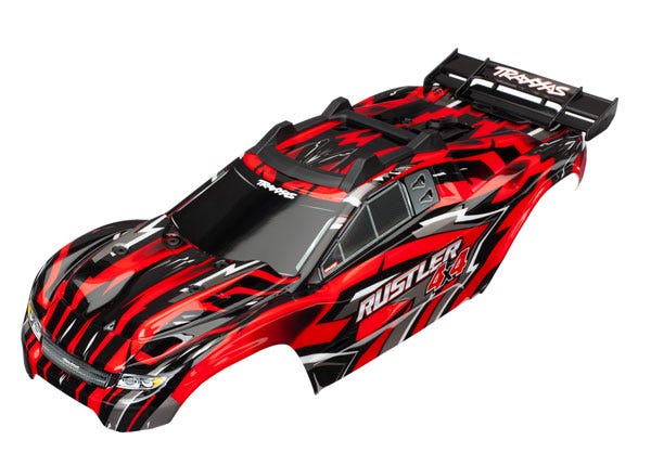Traxxas Rustler 4x4 Pre-Painted Body w/Clipless Mounting (Red)