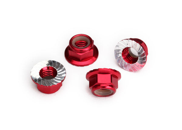 Traxxas Aluminum Flange Lock Nuts 5mm (Assorted Colors) (4)
