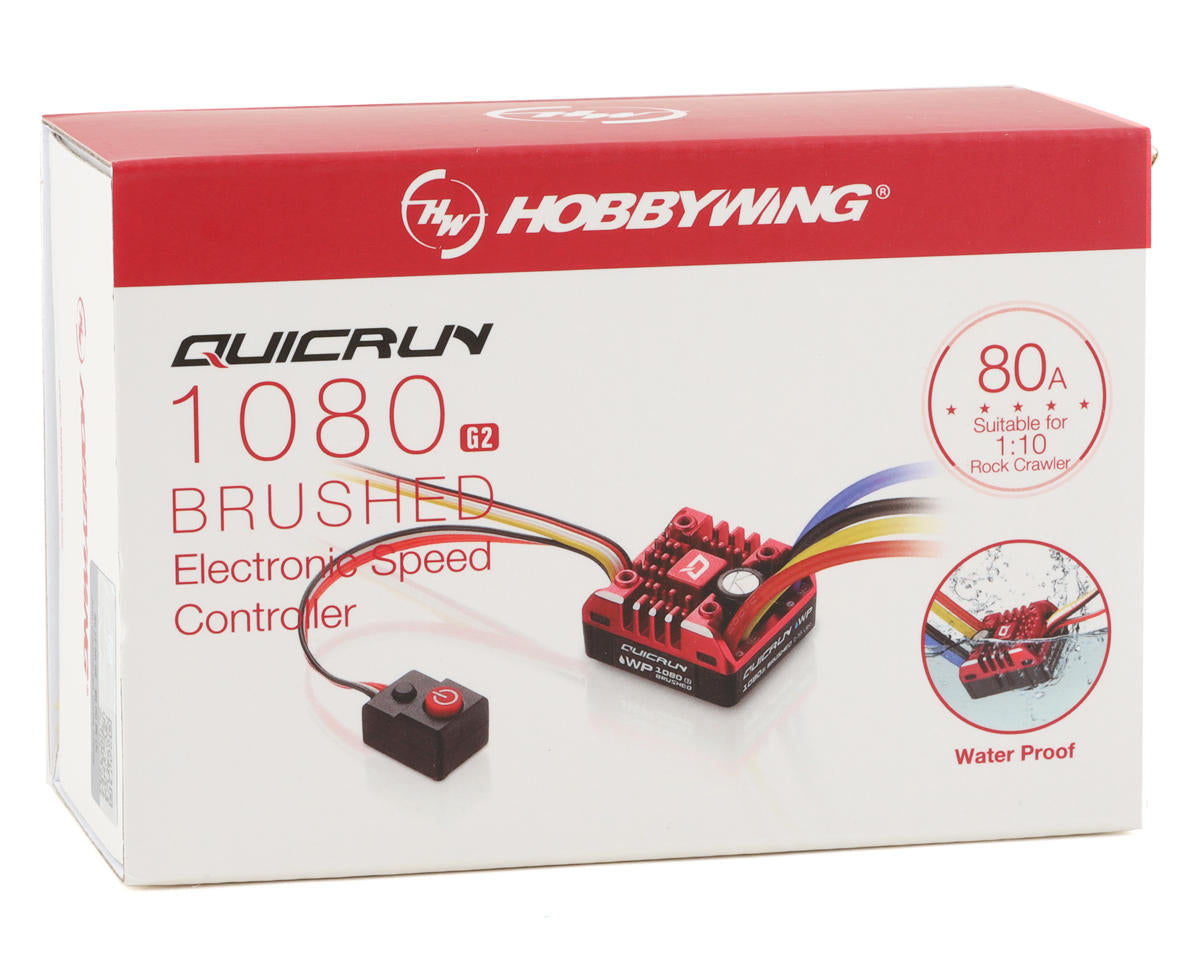 Hobbywing QuicRun 1080 Waterproof G2 Brushed Crawling ESC (2-3S)
