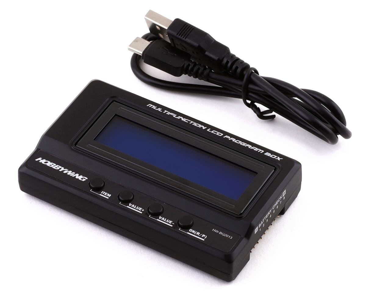 Caja de programa profesional LCD multifunción HobbyWing (G2), programador ESC, voltímetro de batería LiPO, adaptador USB