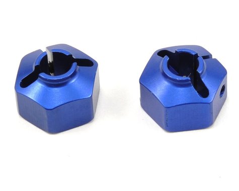 JConcepts Juego de adaptadores hexagonales traseros de aluminio de 12 mm (azul) (2)*Archivado